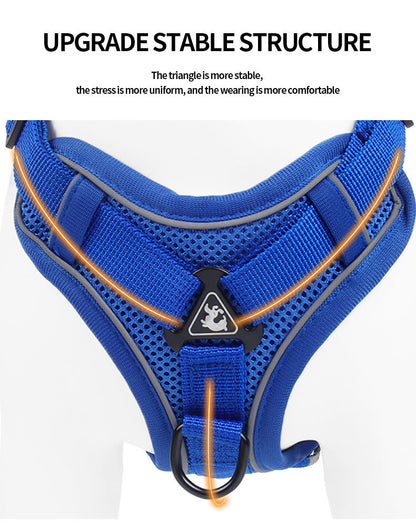 Reflective Breathable Dog Harness Vest – Pet Leash Set