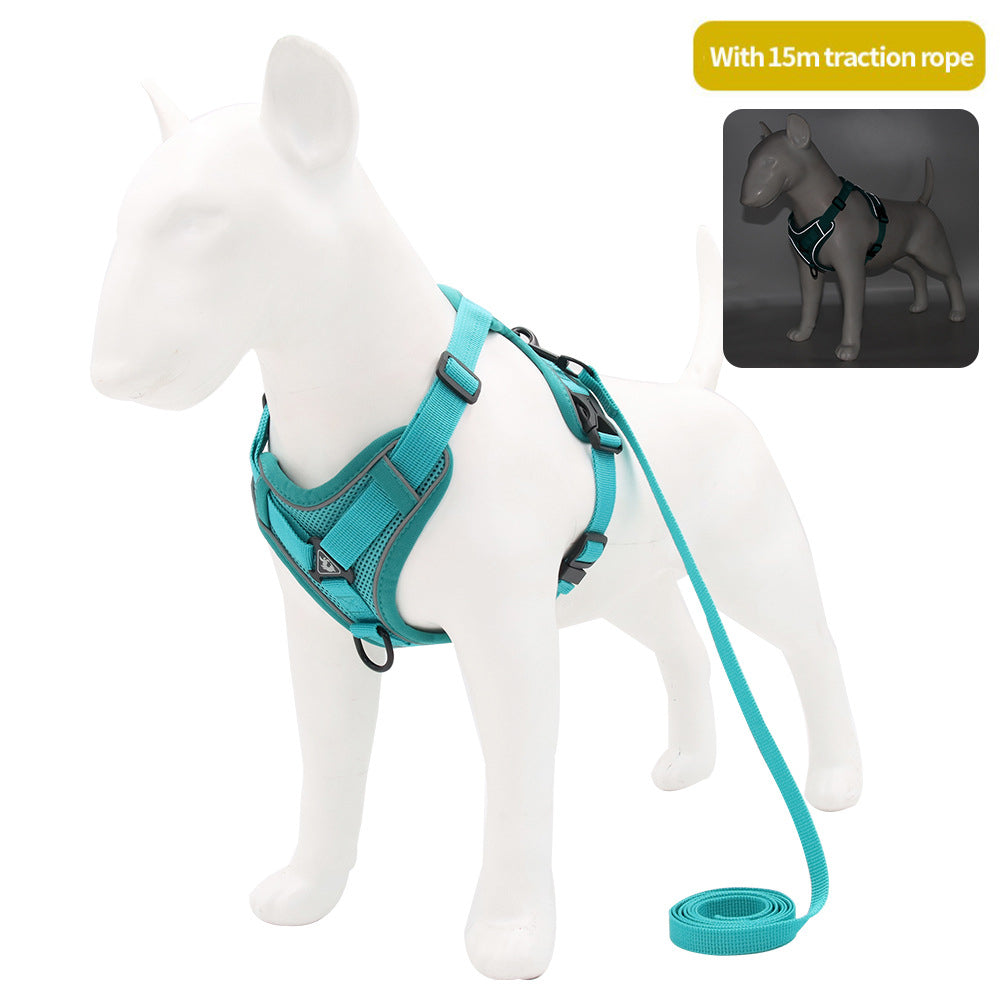 Reflective Breathable Dog Harness Vest – Pet Leash Set