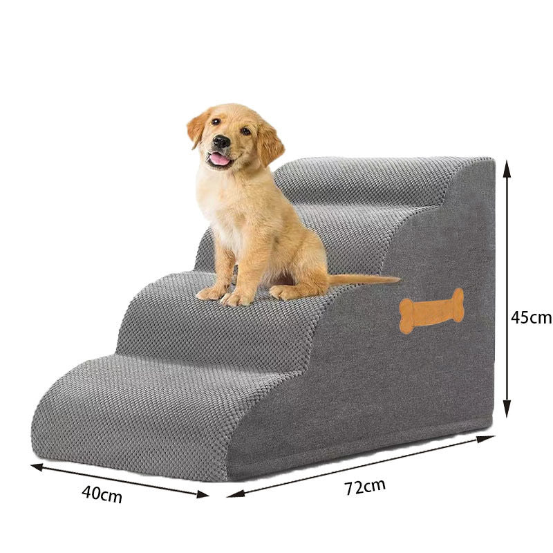 Dog Stair Ramp with Bone Handle – Safe Steps for Elderly Dogs
