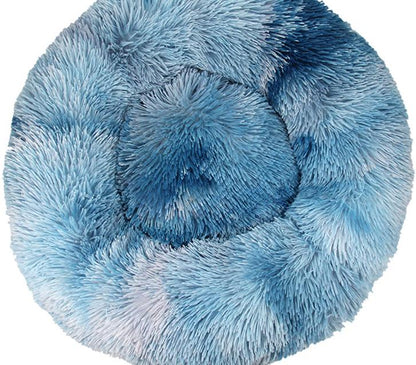 Round Plush Winter Pet Bed – Warm Cat & Dog Kennel Mat