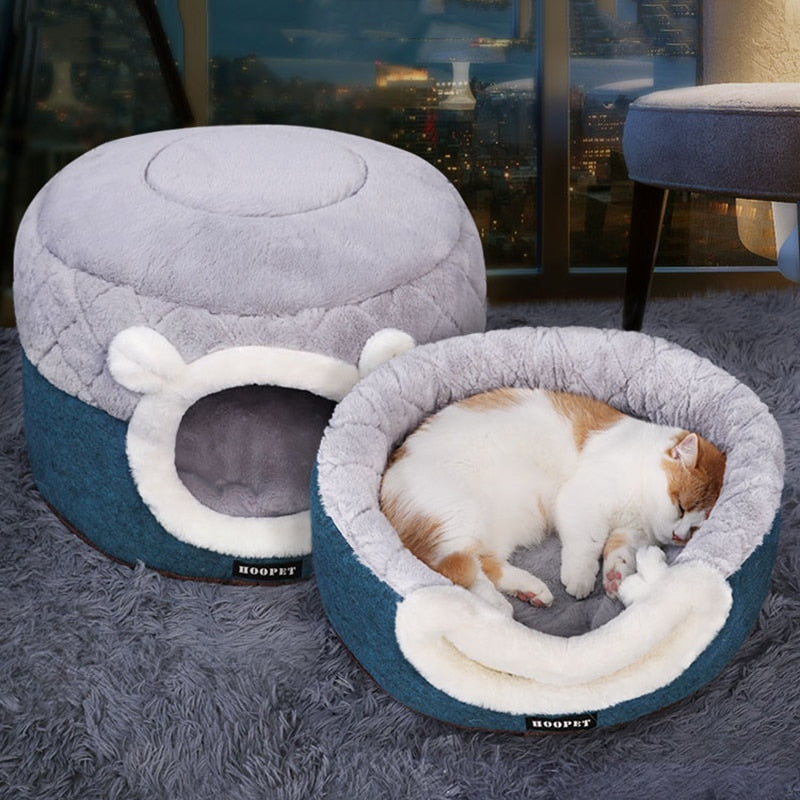 HOOPET Plush Cat Bed House – Soft Kennel for Cats & Small Dogs