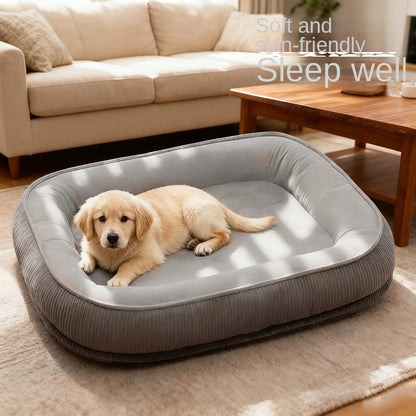 All-Season Semi-Enclosed Dog House – Washable Pet Bed