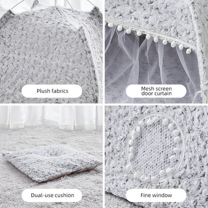 Summer Cat Tent House – Semi-Enclosed Four Season Pet Bed
