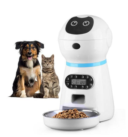 3.5L Automatic Robot Pet Feeder – Smart Stainless Steel Food Tray