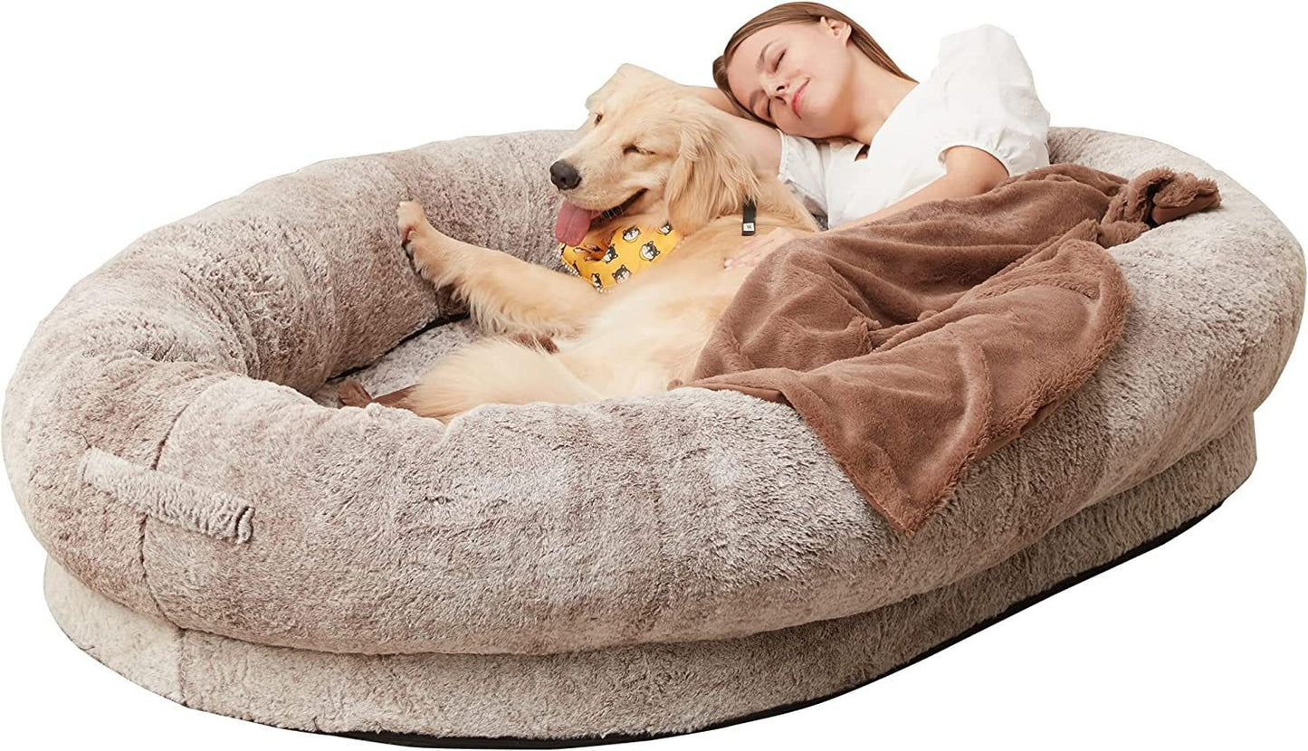 Giant Human-Size Dog Bed – Portable Pet Bed for Adults & Pets