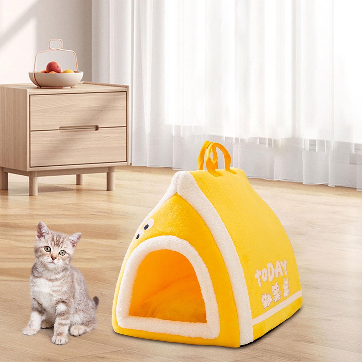 Toast Bread Cat Bed – Semi-Closed Warm Pet Lounger