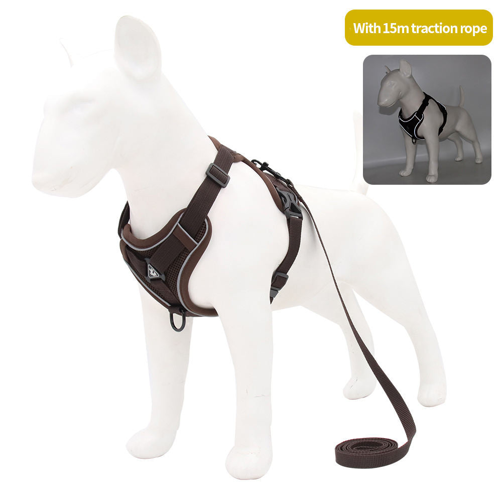 Reflective Breathable Dog Harness Vest – Pet Leash Set