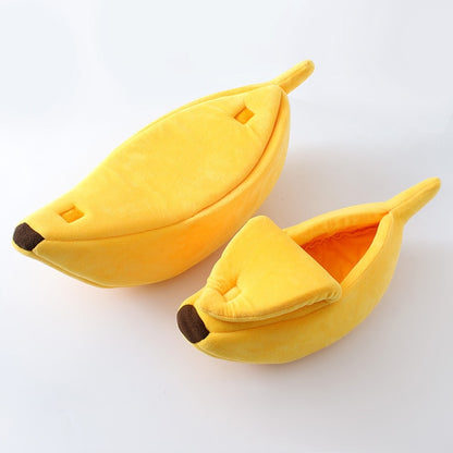 Banana Cat Bed House – Cozy Warm Pet Basket in 4 Colors
