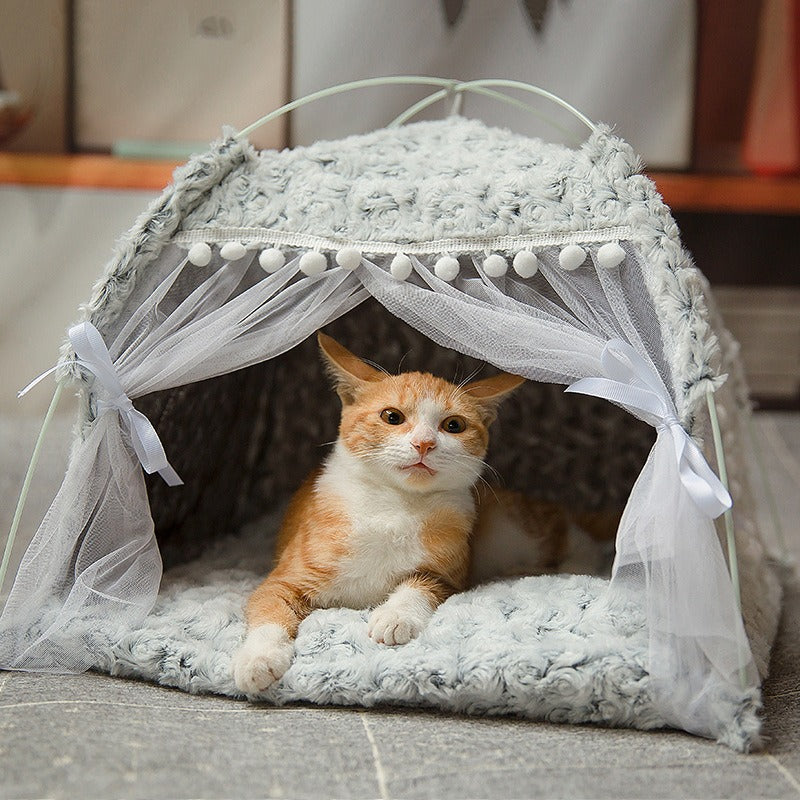 Summer Cat Tent House – Semi-Enclosed Four Season Pet Bed