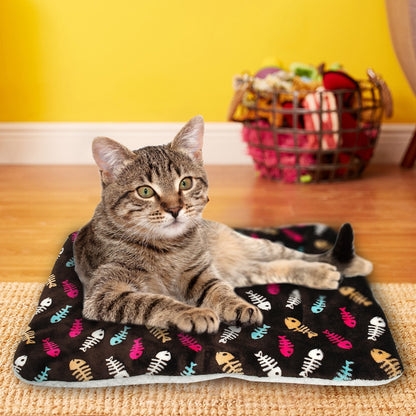 Paw Print Fleece Dog Bed Mat – Warm Blanket for Dogs & Cats