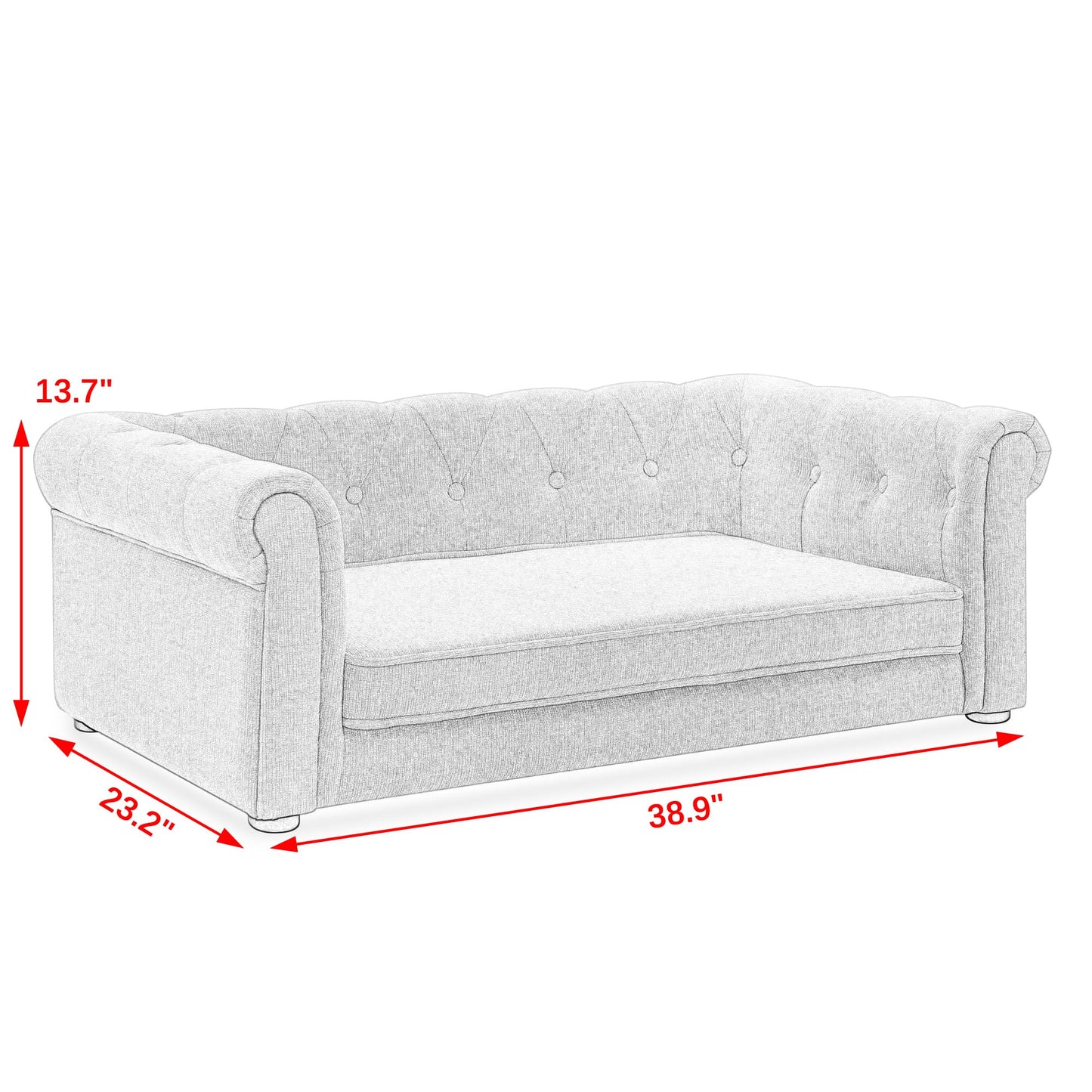 Elevated Rectangle Dog Sofa Bed – Durable Couch for Medium & Large Dogs