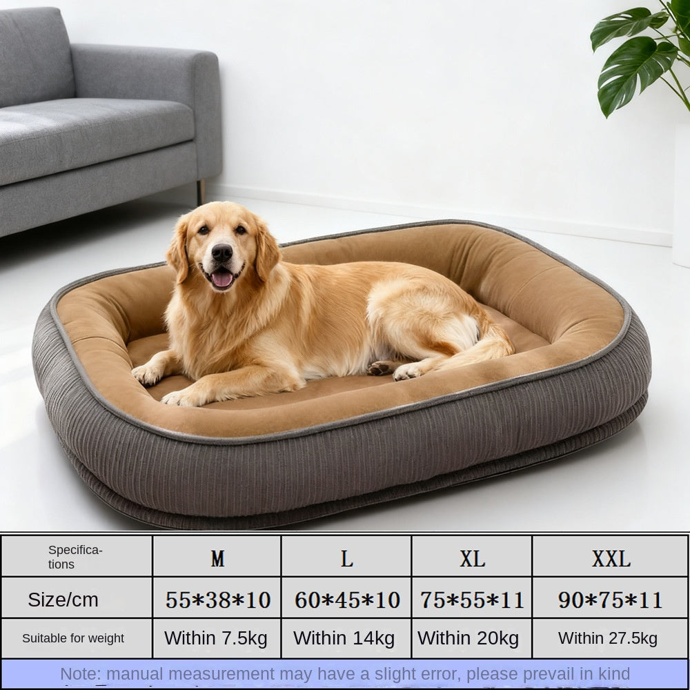 All-Season Semi-Enclosed Dog House – Washable Pet Bed
