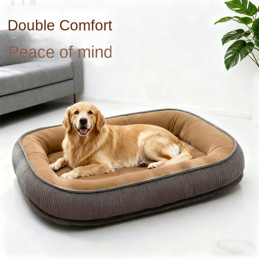 All-Season Semi-Enclosed Dog House – Washable Pet Bed