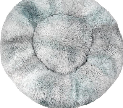Round Plush Winter Pet Bed – Warm Cat & Dog Kennel Mat