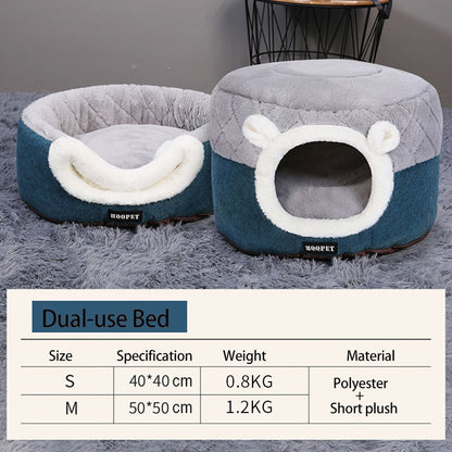HOOPET Plush Cat Bed House – Soft Kennel for Cats & Small Dogs