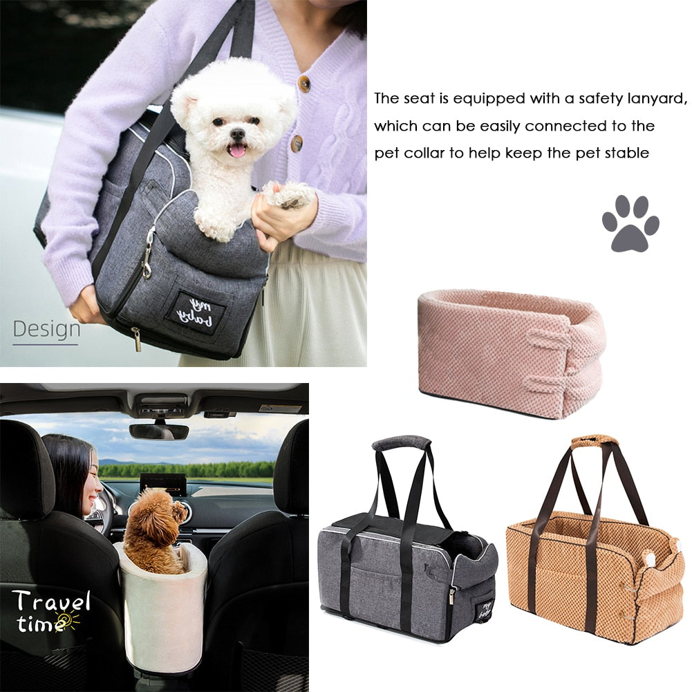 Car Console Pet Travel Seat – Portable Dog & Cat Mat