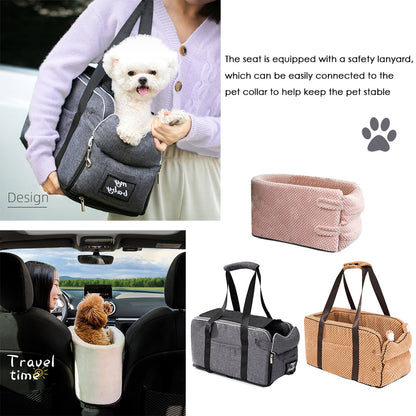 Car Console Pet Travel Seat – Portable Dog & Cat Mat
