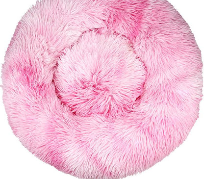 Round Plush Winter Pet Bed – Warm Cat & Dog Kennel Mat