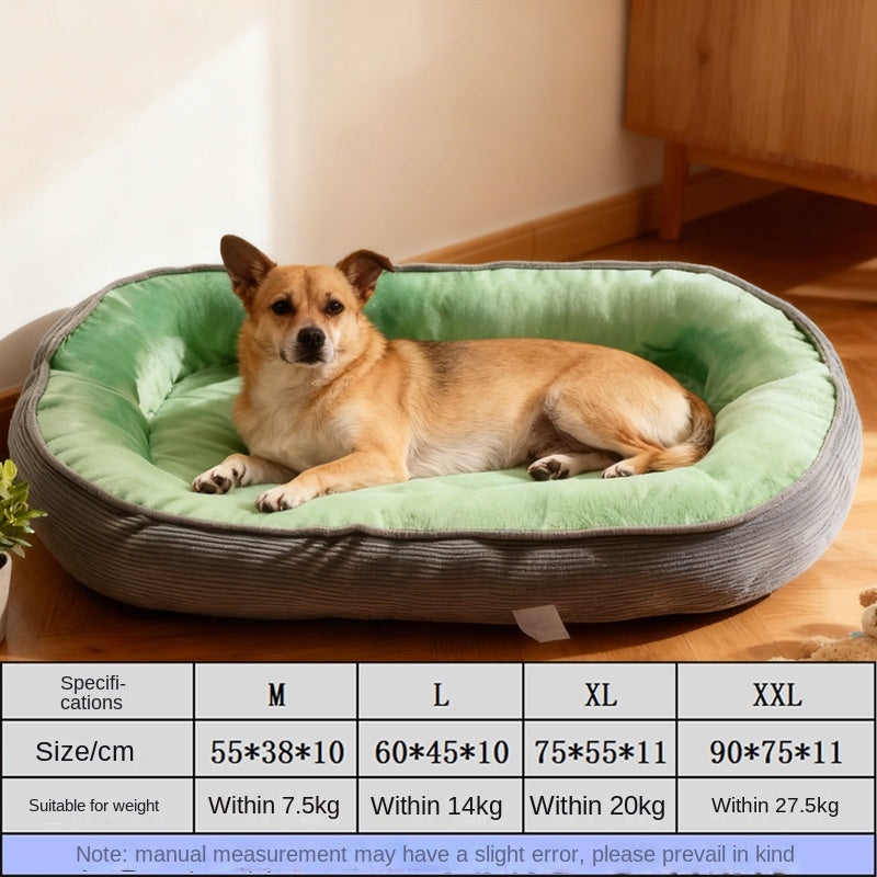 All-Season Semi-Enclosed Dog House – Washable Pet Bed