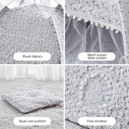 Summer Cat Kennel Tent – Semi-Enclosed Four Season Villa Bed
