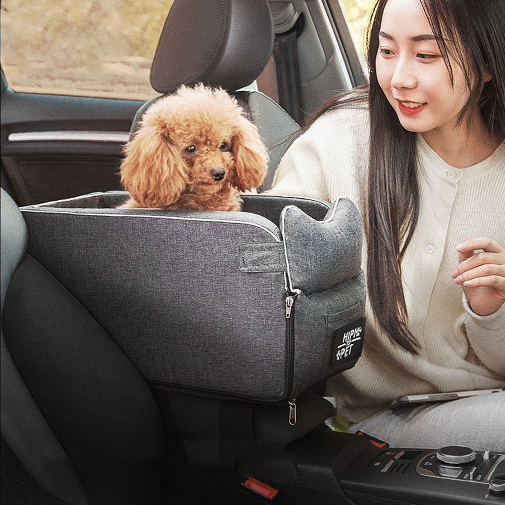Car Console Pet Travel Seat – Portable Dog & Cat Mat