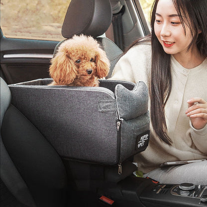 Car Console Pet Travel Seat – Portable Dog & Cat Mat