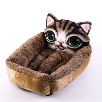 3D Cartoon Shape Dog & Cat House – Warm Pet Mattress