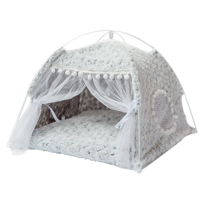 Summer Cat Tent House – Semi-Enclosed Four Season Pet Bed