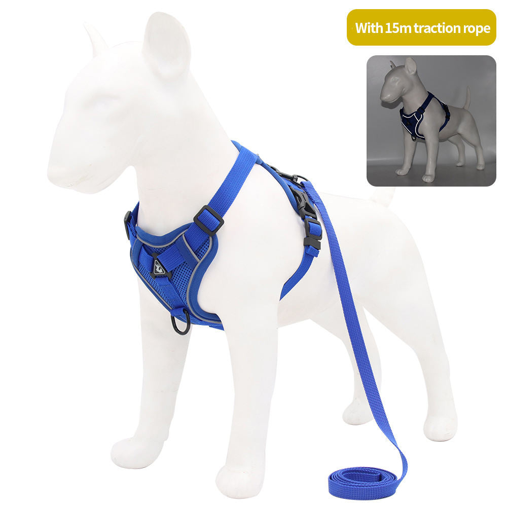 Reflective Breathable Dog Harness Vest – Pet Leash Set