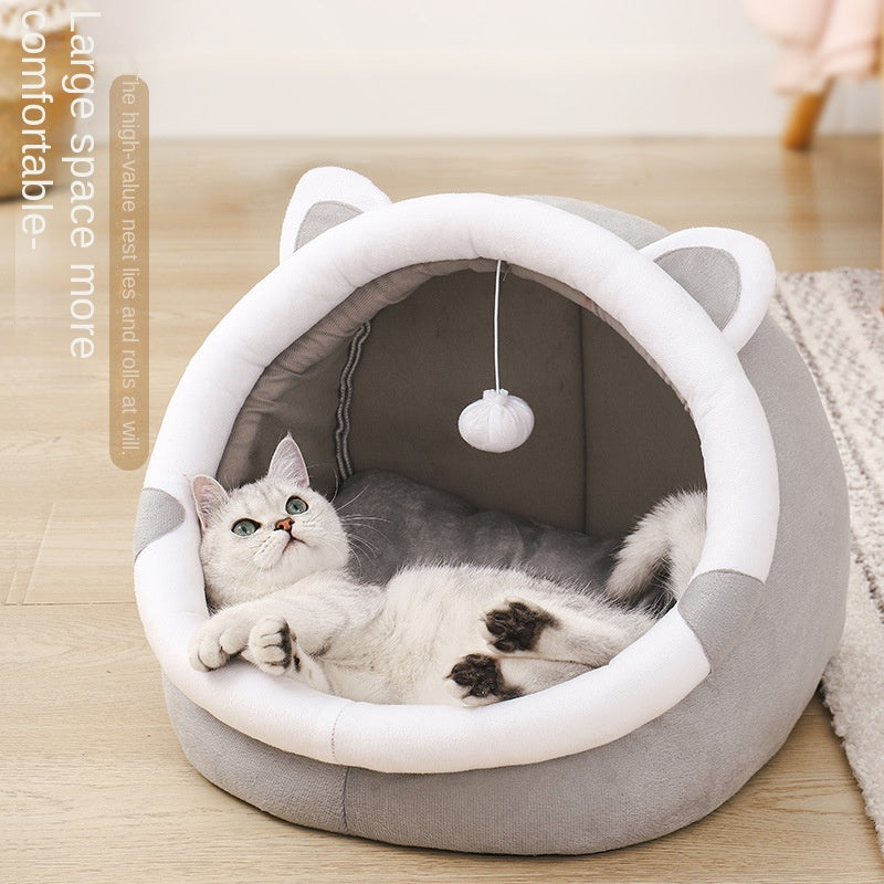 Enclosed Cat House – Four Seasons Warm Pet Villa