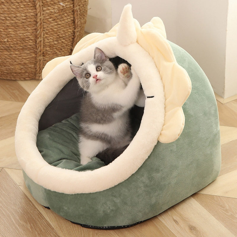 Sweet Cozy Cat Bed Cave – Washable Kitten Lounger Cushion