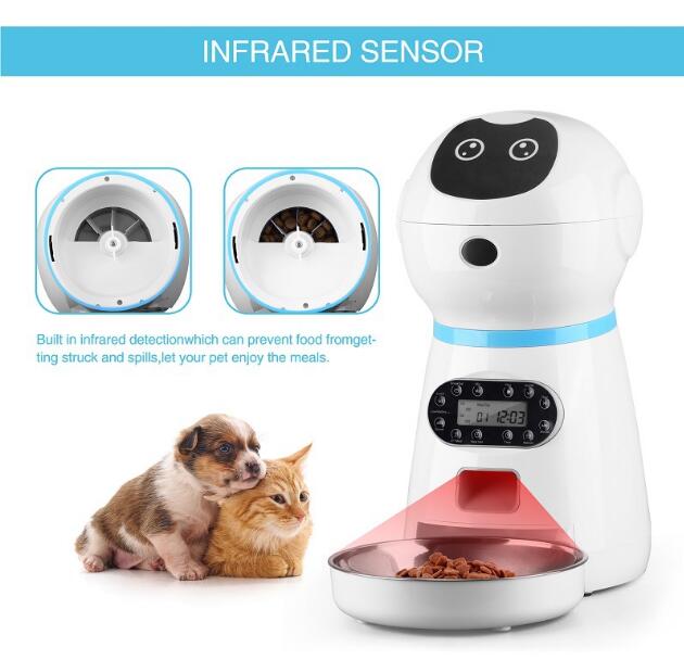 3.5L Automatic Robot Pet Feeder – Smart Stainless Steel Food Tray