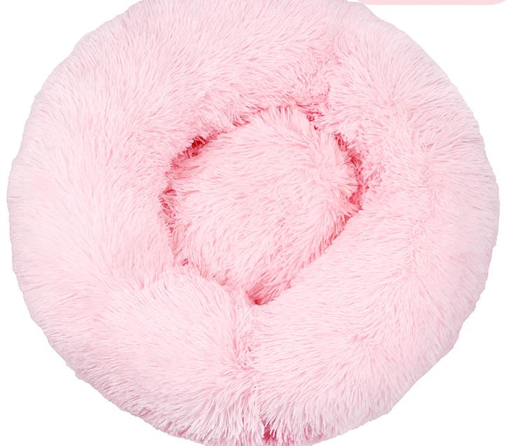 Round Plush Winter Pet Bed – Warm Cat & Dog Kennel Mat