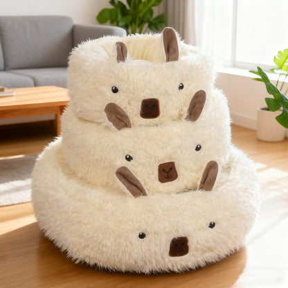 Half-Enclosed Winter Dog Bed – Warm Pet Nest & Pad