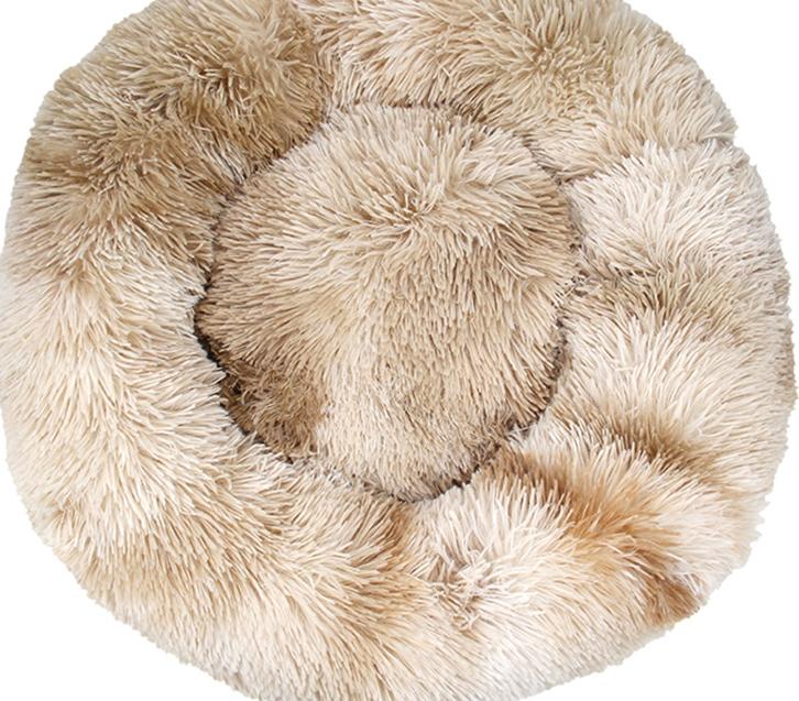 Round Plush Winter Pet Bed – Warm Cat & Dog Kennel Mat