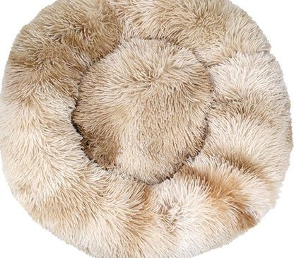 Round Plush Winter Pet Bed – Warm Cat & Dog Kennel Mat