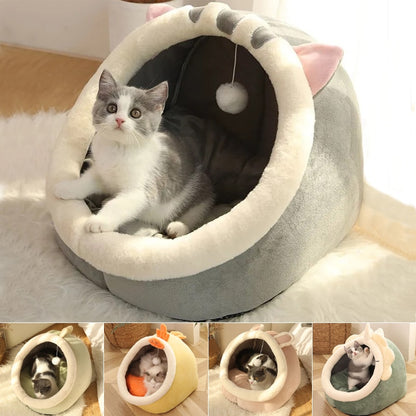 Sweet Cozy Cat Bed Cave – Washable Kitten Lounger Cushion
