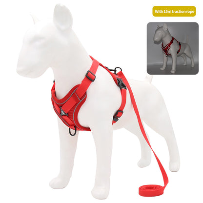 Reflective Breathable Dog Harness Vest – Pet Leash Set