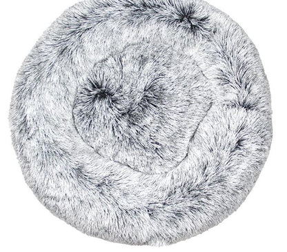 Round Plush Winter Pet Bed – Warm Cat & Dog Kennel Mat