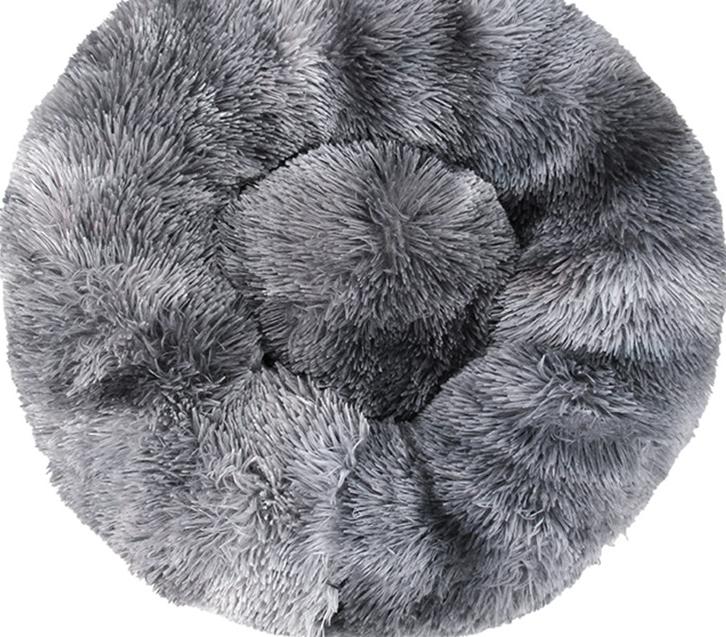 Round Plush Winter Pet Bed – Warm Cat & Dog Kennel Mat