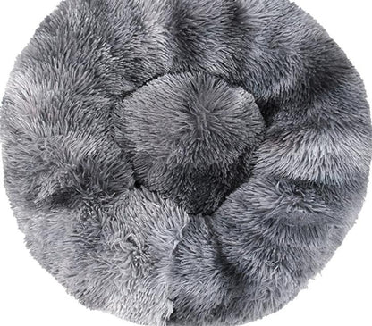Round Plush Winter Pet Bed – Warm Cat & Dog Kennel Mat