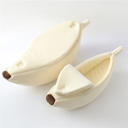 Banana Cat Bed House – Cozy Warm Pet Basket in 4 Colors