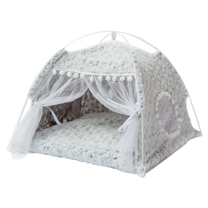 Summer Cat Kennel Tent – Semi-Enclosed Four Season Villa Bed
