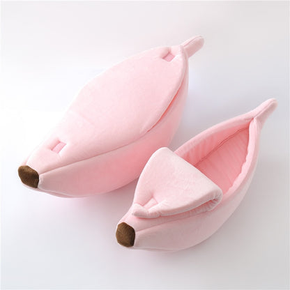 Banana Cat Bed House – Cozy Warm Pet Basket in 4 Colors