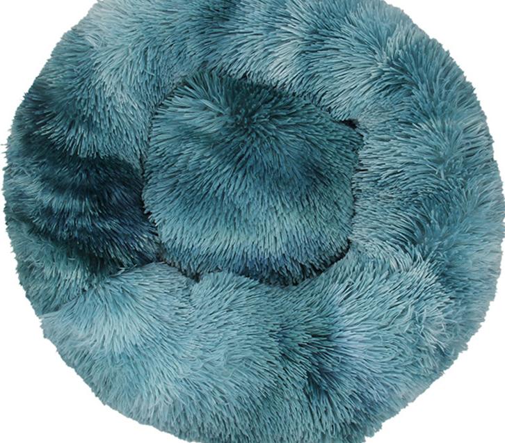 Round Plush Winter Pet Bed – Warm Cat & Dog Kennel Mat