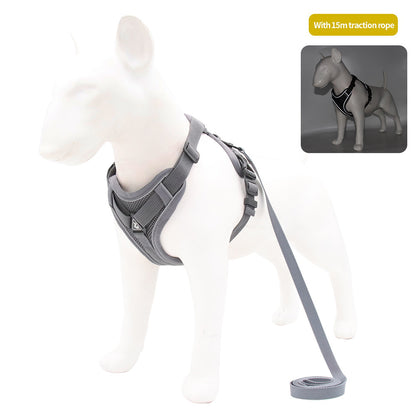 Reflective Breathable Dog Harness Vest – Pet Leash Set