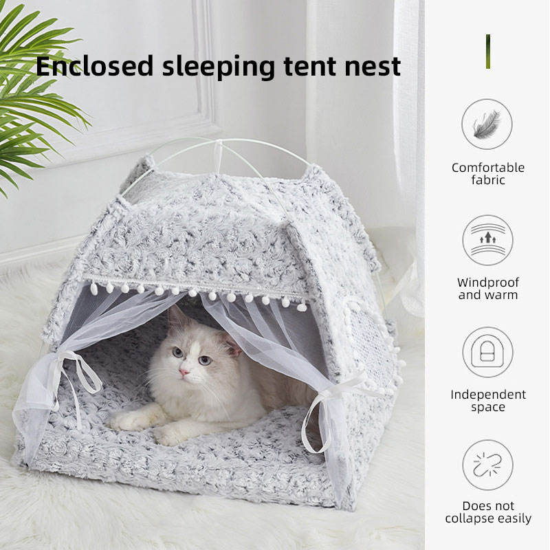 Summer Cat Tent House – Semi-Enclosed Four Season Pet Bed