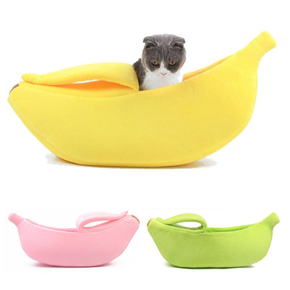 Banana Cat Bed House – Cozy Warm Pet Basket in 4 Colors
