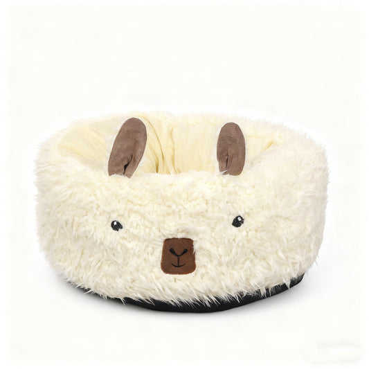Half-Enclosed Winter Dog Bed – Warm Pet Nest & Pad