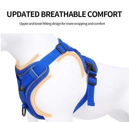 Reflective Breathable Dog Harness Vest – Pet Leash Set